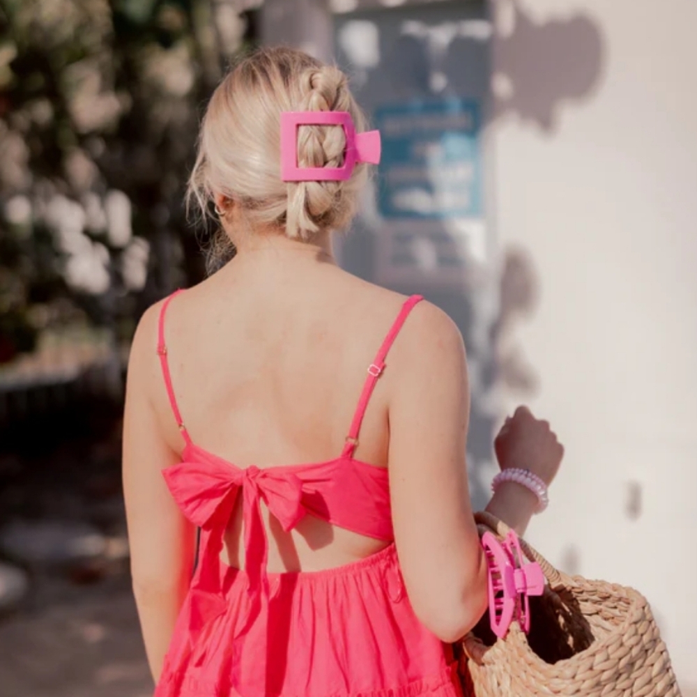 NEW RELEASE!! Teletie Paradise PINK Large Flat Square Clip| Pain Free| NEW W Tag - Picture 4 of 4